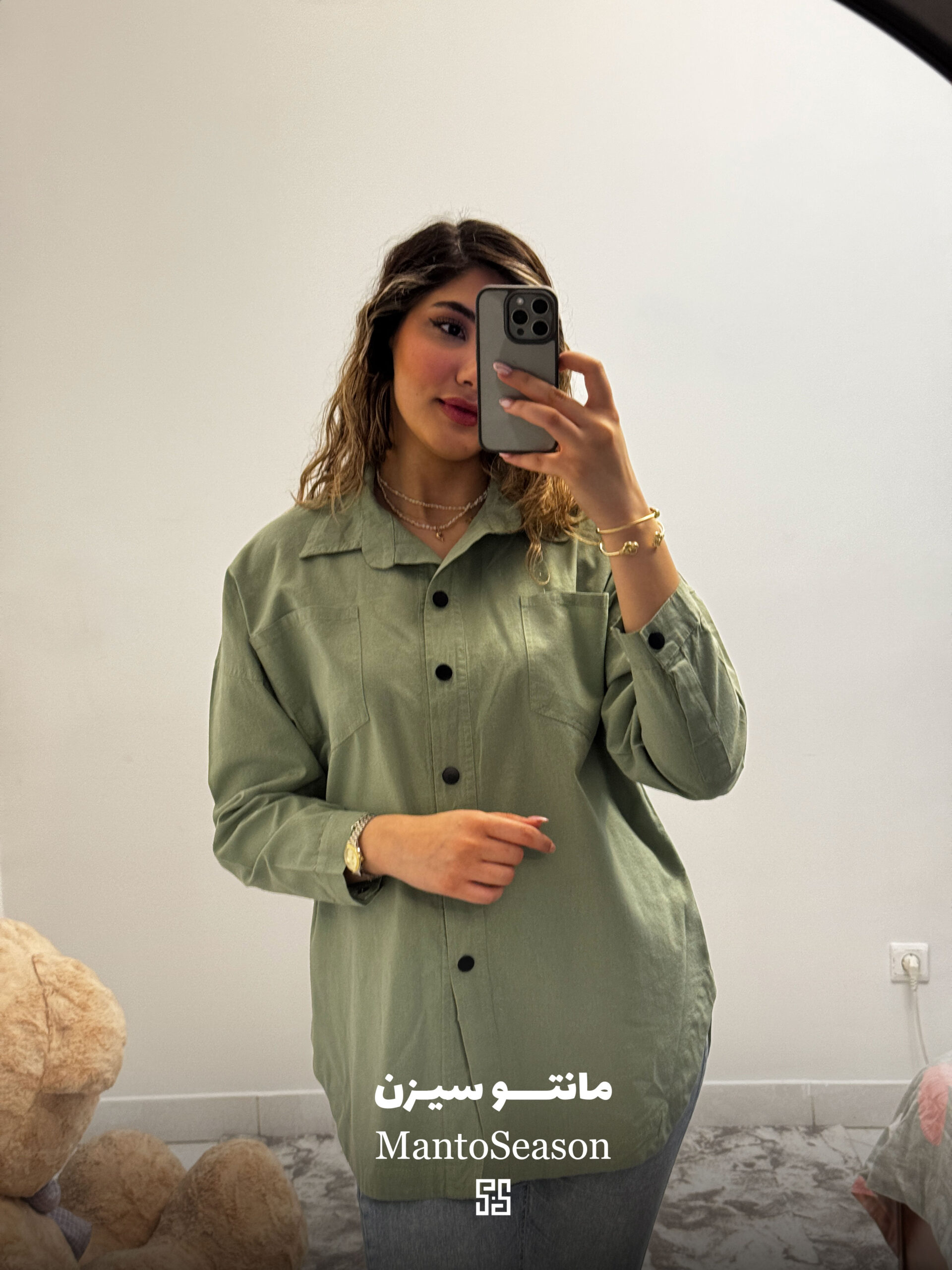 شومیز دخترانه تابستانی لینن سبز | خنک و تابستانه - مانتو سیزن